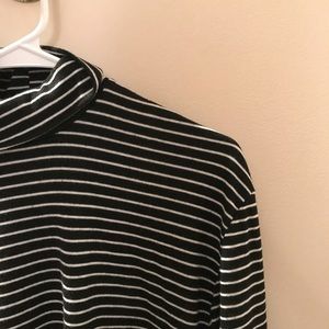 Soft black and white turtleneck